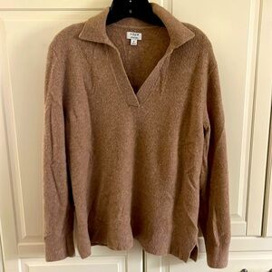 Extra soft camel v neck sweater